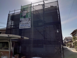 「神辺町　サイディング塗装　外壁塗替え　コーキング打ち替え」の画像