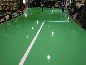 「福山市　塗床工事　工場の床塗装」の画像