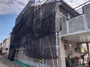 「福山市　住宅塗替え　外壁塗装　クラック処理」の画像