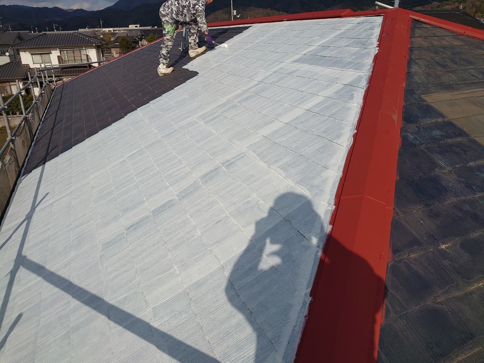 「福山市　鉄骨階段塗り替え・屋根(カラーベスト)塗り替え」の画像